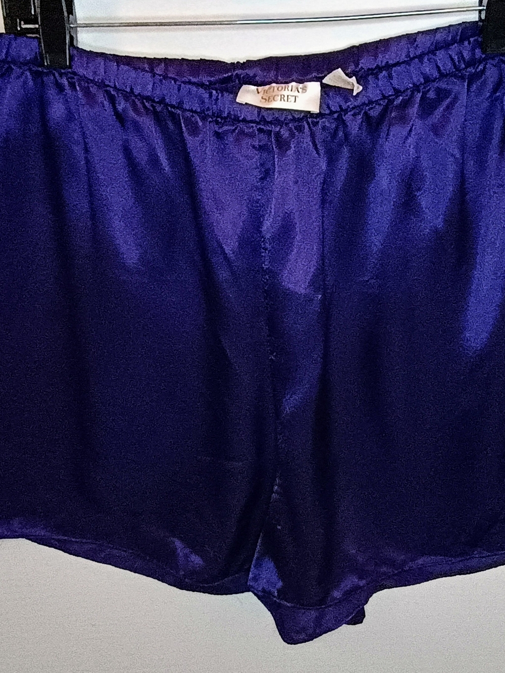 Victoria's Secret Purple Satin Lounge Shorts Vintage Gold Tag Size M